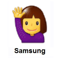 Woman Raising Hand on Samsung