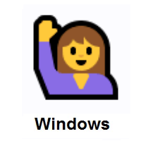 Woman Raising Hand on Microsoft Windows