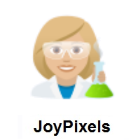 Woman Scientist: Medium-Light Skin Tone on JoyPixels