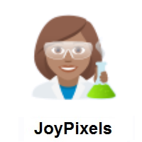 Woman Scientist: Medium Skin Tone on JoyPixels