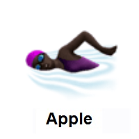 Woman Swimming: Dark Skin Tone on Apple iOS
