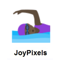 Woman Swimming: Dark Skin Tone on JoyPixels