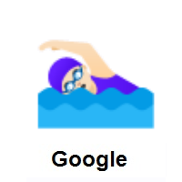 Woman Swimming: Light Skin Tone on Google Android