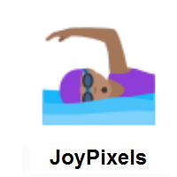 Woman Swimming: Medium Skin Tone on JoyPixels