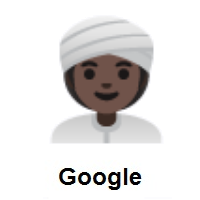Woman Wearing Turban: Dark Skin Tone on Google Android