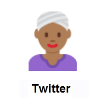 Woman Wearing Turban: Medium-Dark Skin Tone on Twitter Twemoji