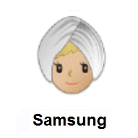Woman Wearing Turban: Medium-Light Skin Tone on Samsung
