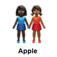 Women Holding Hands: Dark Skin Tone, Medium-Dark Skin Tone on Apple iOS