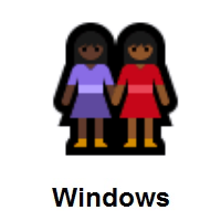 Women Holding Hands: Dark Skin Tone, Medium-Dark Skin Tone on Microsoft Windows