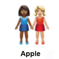 Women Holding Hands: Medium-Dark Skin Tone, Medium-Light Skin Tone on Apple iOS