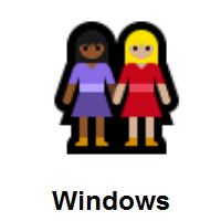 Women Holding Hands: Medium-Dark Skin Tone, Medium-Light Skin Tone on Microsoft Windows