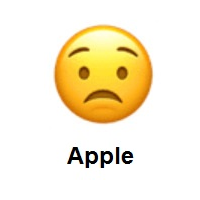 Miserable: Worried Face on Apple iOS