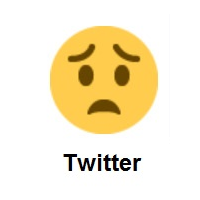 Miserable: Worried Face on Twitter Twemoji
