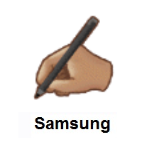 Writing Hand: Medium Skin Tone on Samsung