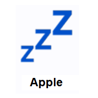 Sleeping Symbol ZZZ on Apple iOS