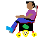 Man In Motorized Wheelchair: Medium-dark Skin Tone