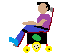 Man In Motorized Wheelchair: Medium Skin Tone