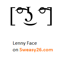Lenny Face with square brackets, ligtaure tie, degree symbol, lateral click, undertie, ligtaure tie and degree symbol Emoticon