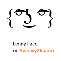 Lenny Face with curly brackets, ligtaure tie, degree symbol, lateral click, undertie, ligtaure tie and degree symbol Emoticon