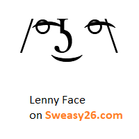 Lenny Face with slash, ligtaure tie, degree symbol, lateral click, undertie, ligtaure tie, degree symbol and backslash Emoticon