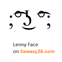 Lenny Face with semicolon, ligtaure tie, degree symbol, lateral click, undertie, ligtaure tie, degree symbol and semicolon Emoticon