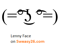 Lenny Face with equals sign, ligtaure tie, degree symbol, lateral click, undertie, ligtaure tie, degree symbol and equals sign in round brackets Emoticon