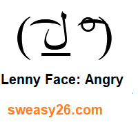 Angry Lenny Face Emoticon