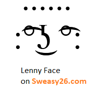 Lenny Face with hair, ligtaure tie, degree symbol, lateral click, undertie, ligtaure tie and degree symbol Emoticon