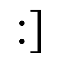 Smiley Face without nose with square bracket mouth Emoticon