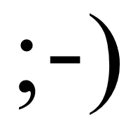 Winking Face with semicolon eyes, nose and round bracket mouth Emoticon