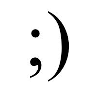 Winking Face with only semicolon eyes and round bracket mouth Emoticon