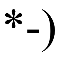 Winking Face with asterisk eye, nose and round bracket mouth Emoticon