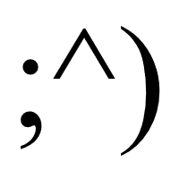 Winking Face with semicolon eyes, caret nose and round bracket mouth Emoticon