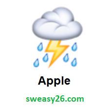Cloud With Lightning And Rain on Apple iOS 8.3