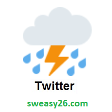 Cloud With Lightning And Rain on Twitter Twemoji 2.0